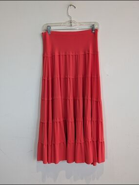 Sympli Salmon Tiered Maxi Skirt, Size 4